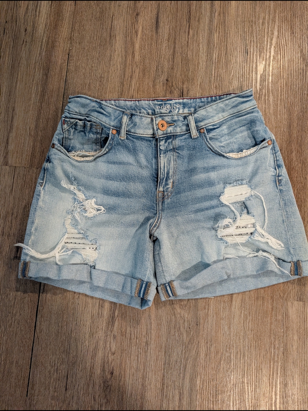 MAURICES Blue Distressed Denim Shorts
